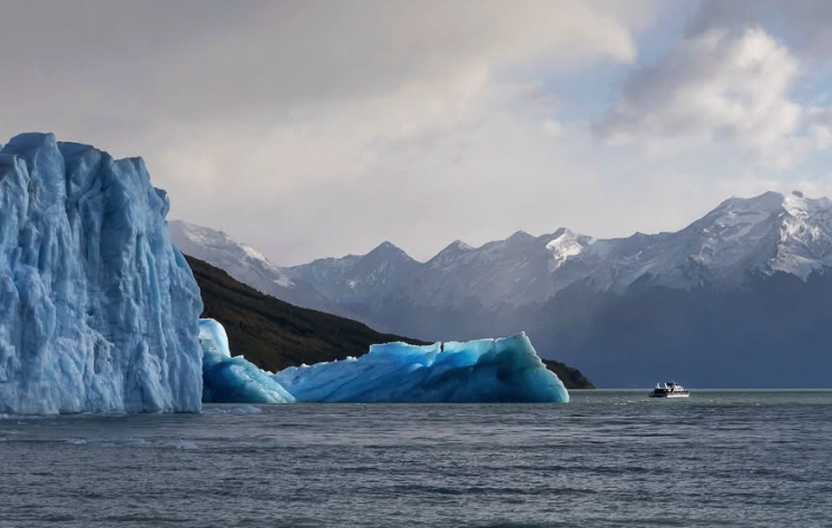 Passengers on a Perito Moreno Glacier boat tour on Lago Argentino